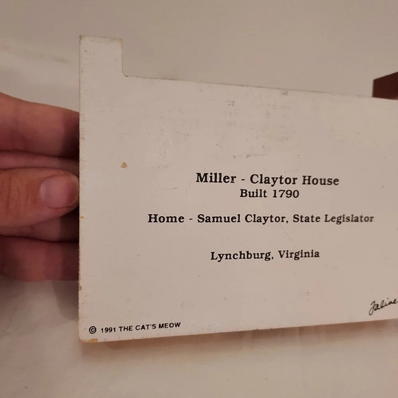 Vintage 1991 The Cat's Meow Miller - Claytor House Shelf Sitter - Picture 6 of 10